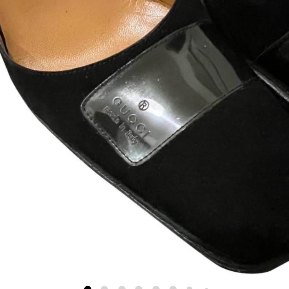 GUCCI SUEDE & PATENT LEATHER PUMPS